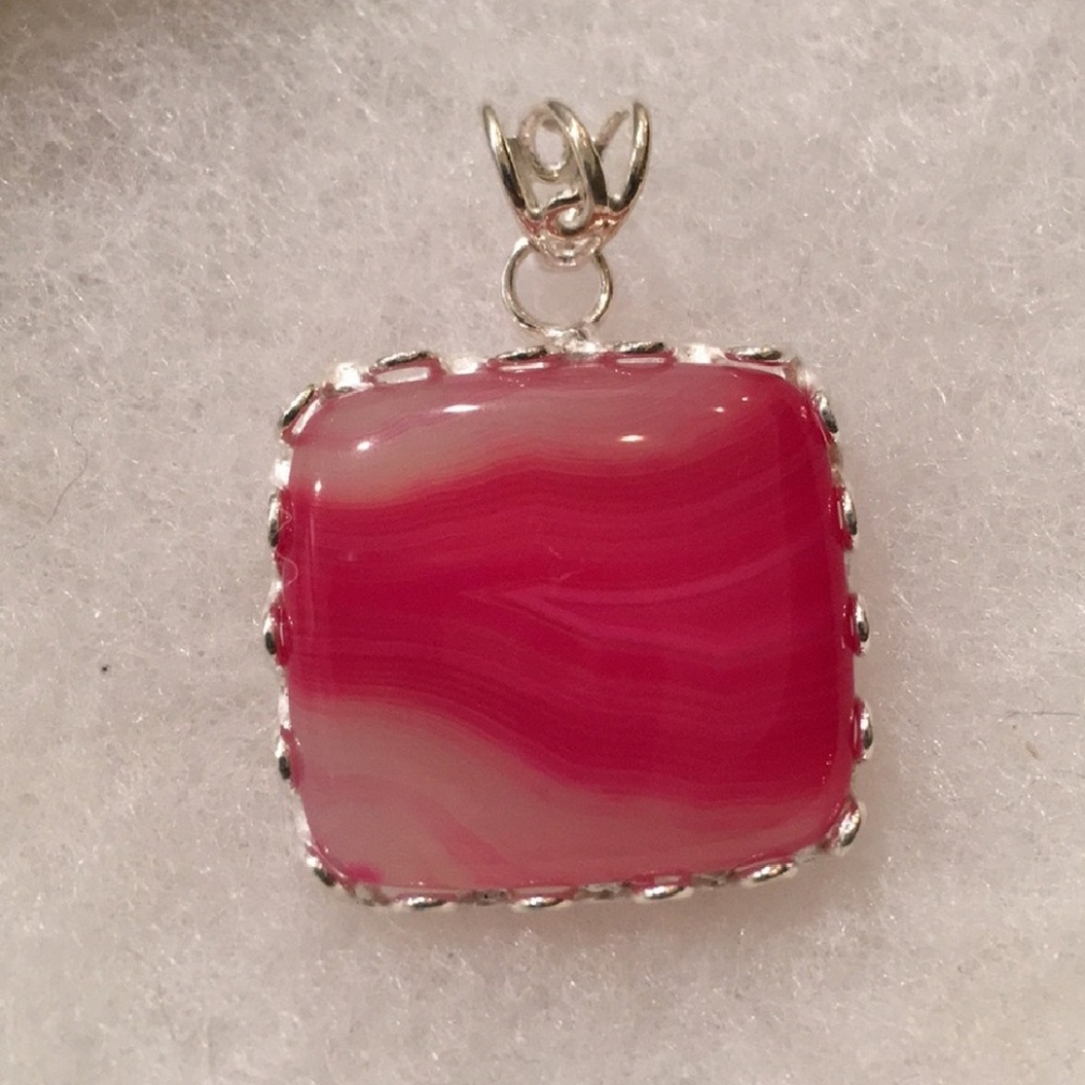 Pink agate in 925 silver